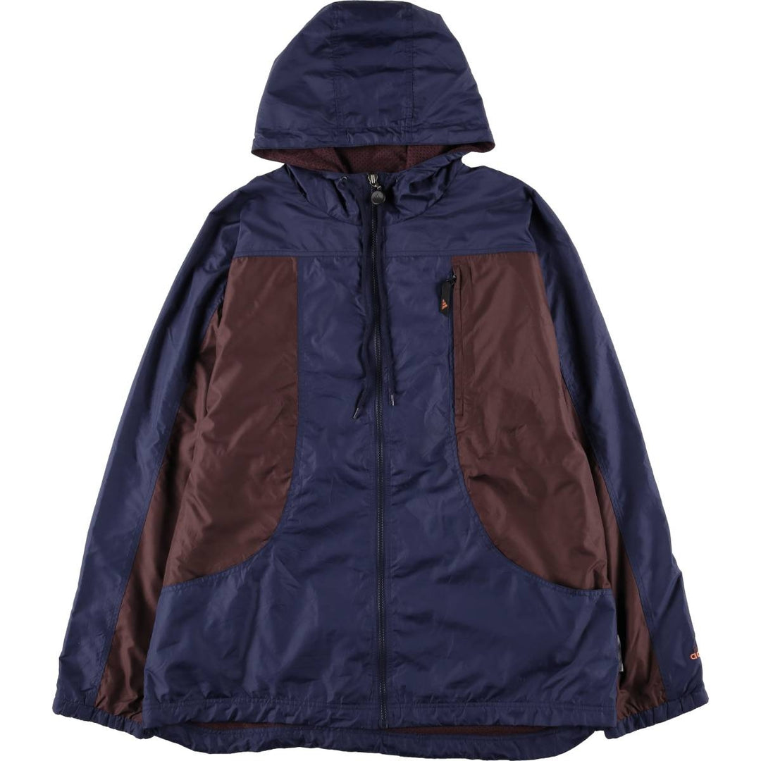 Vintage 90'S Adidas hooded windbreaker, men's size XL polyester bordeaux Vintage Second Hand