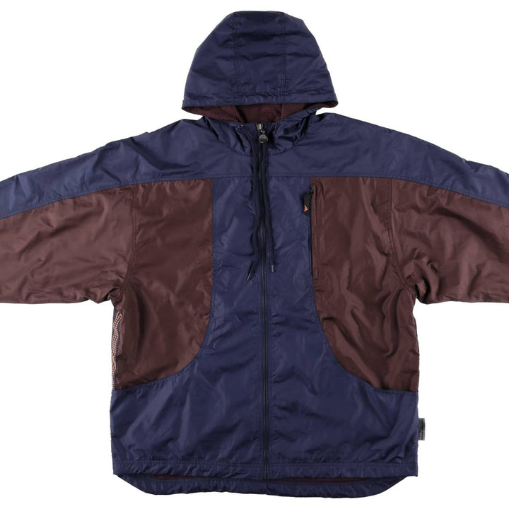Vintage 90'S Adidas hooded windbreaker, men's size XL polyester bordeaux Vintage Second Hand