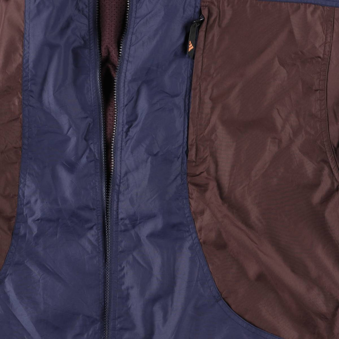 Vintage 90'S Adidas hooded windbreaker, men's size XL polyester bordeaux Vintage Second Hand