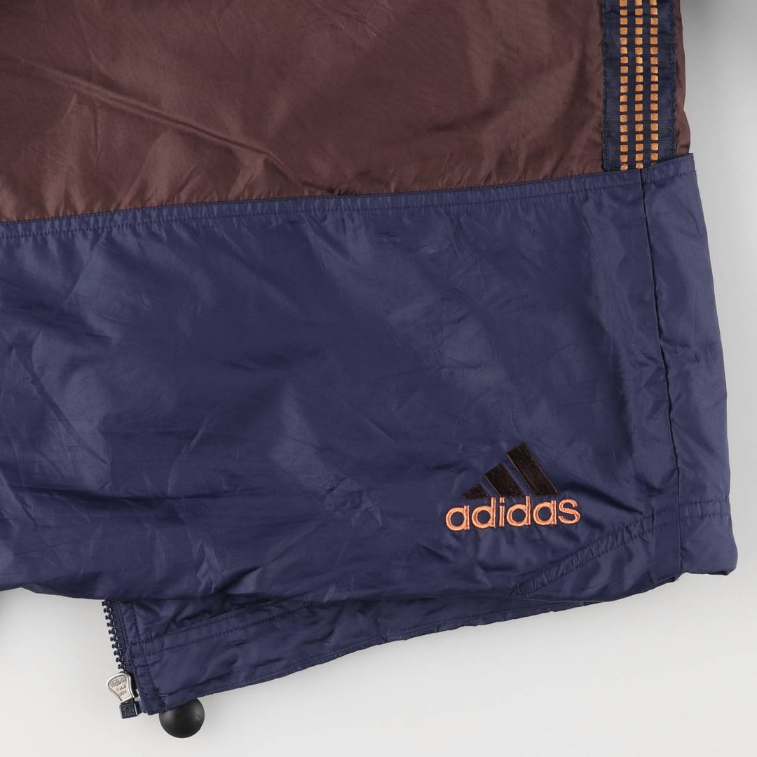 Vintage 90'S Adidas hooded windbreaker, men's size XL polyester bordeaux Vintage Second Hand