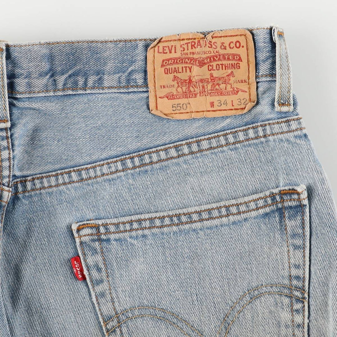 Levi's 550 Relaxed Fit Tapered Denim Pants for Men, W35 cotton blue type Vintage Second Hand