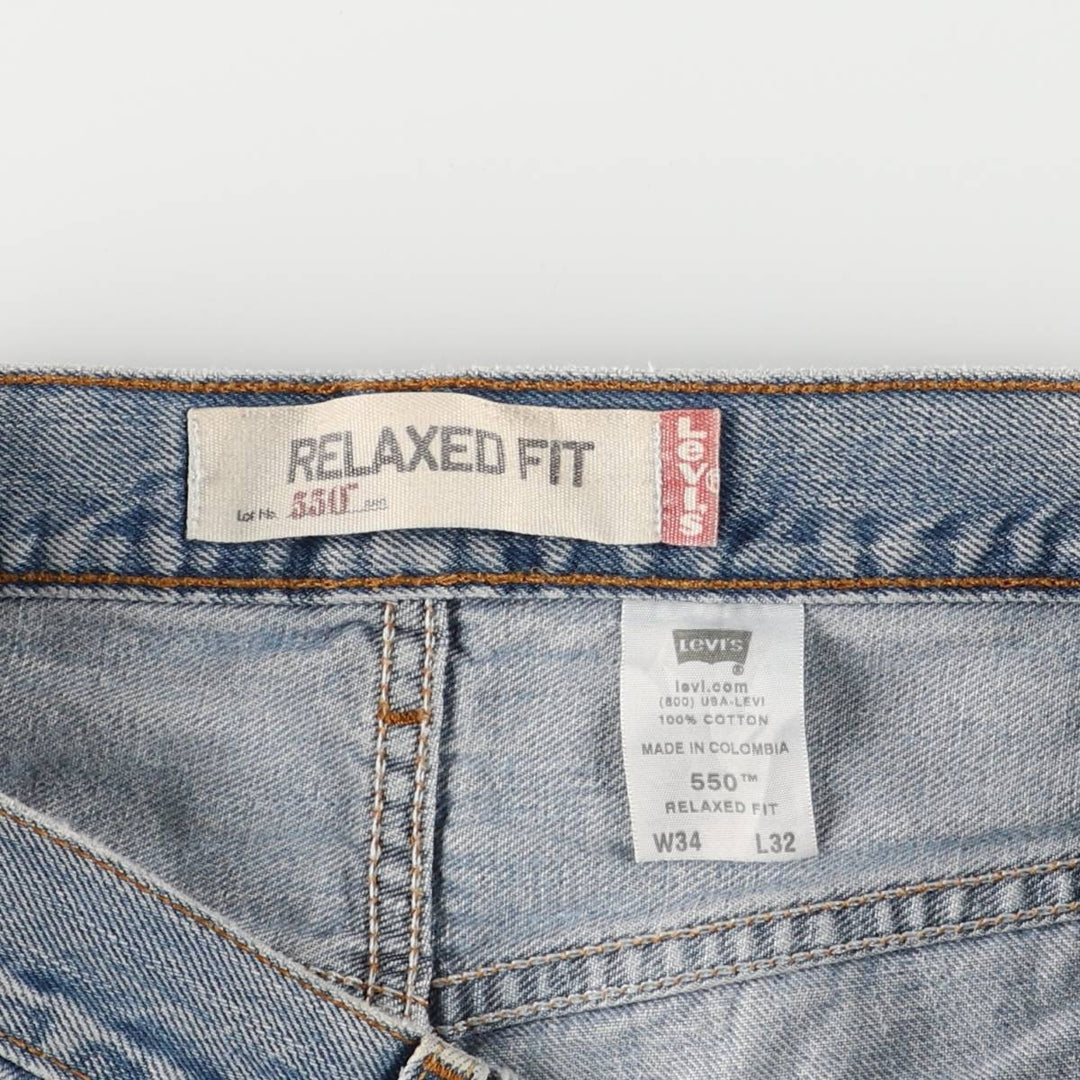 Levi's 550 Relaxed Fit Tapered Denim Pants for Men, W35 cotton blue type Vintage Second Hand