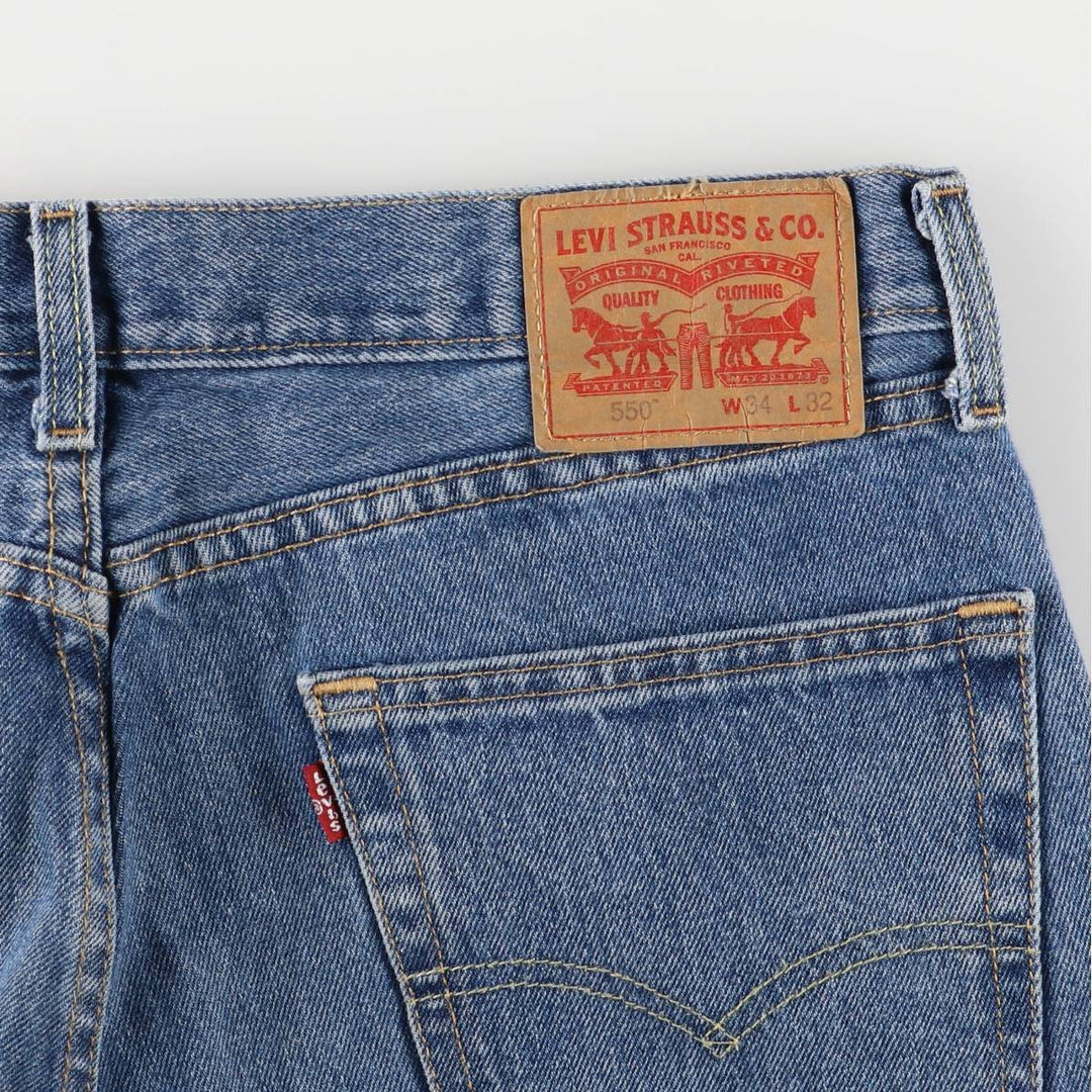 Levi's 550 tapered denim pants for men, size w36 cotton blue type Vintage Second Hand