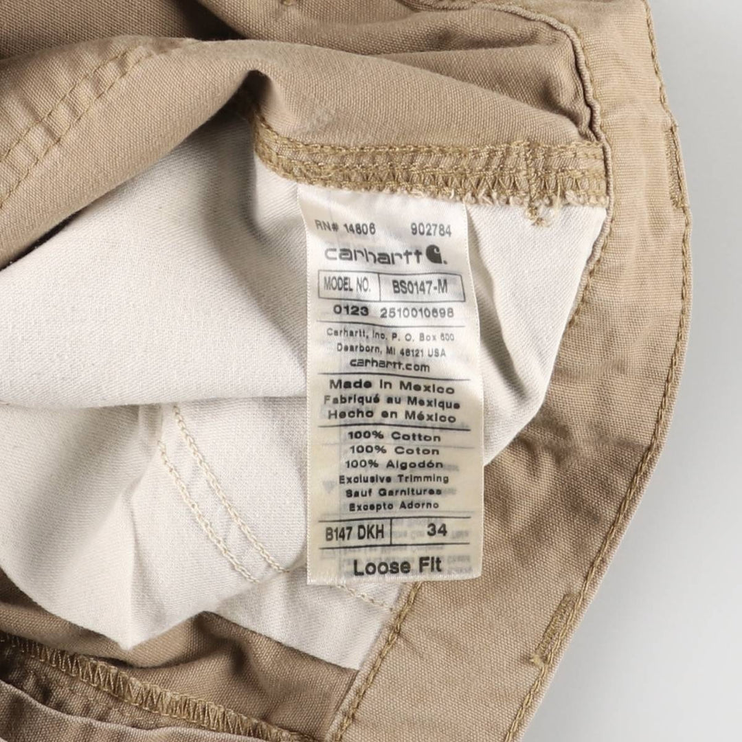 Carhartt Loose Fit Duck Work Shorts, Men's Size 34 cotton ocher yellow type Vintage Second Hand