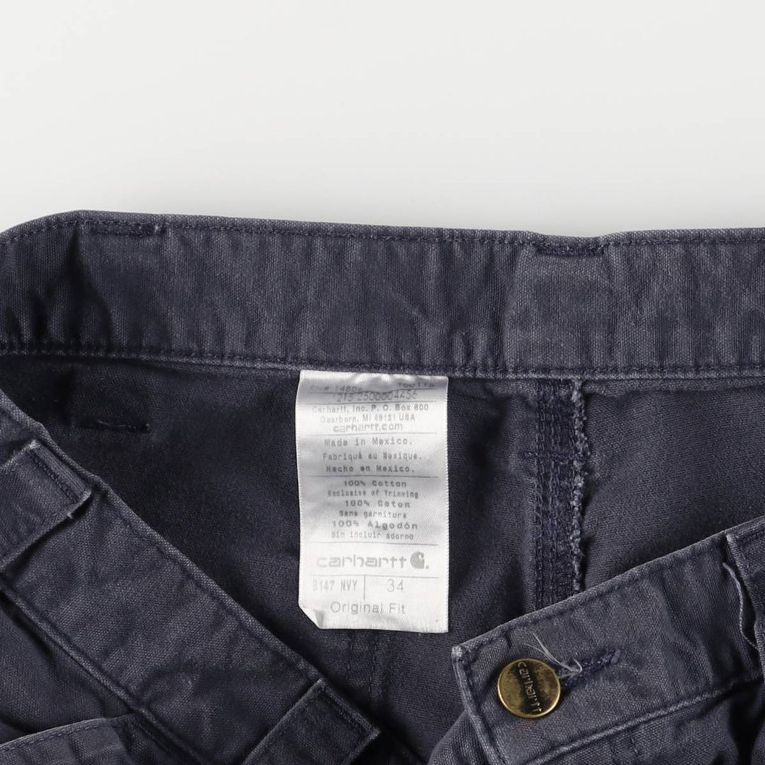 Carhartt Original Fit Duck Work Shorts, Men's Size 34 cotton navy blue type Vintage Second Hand