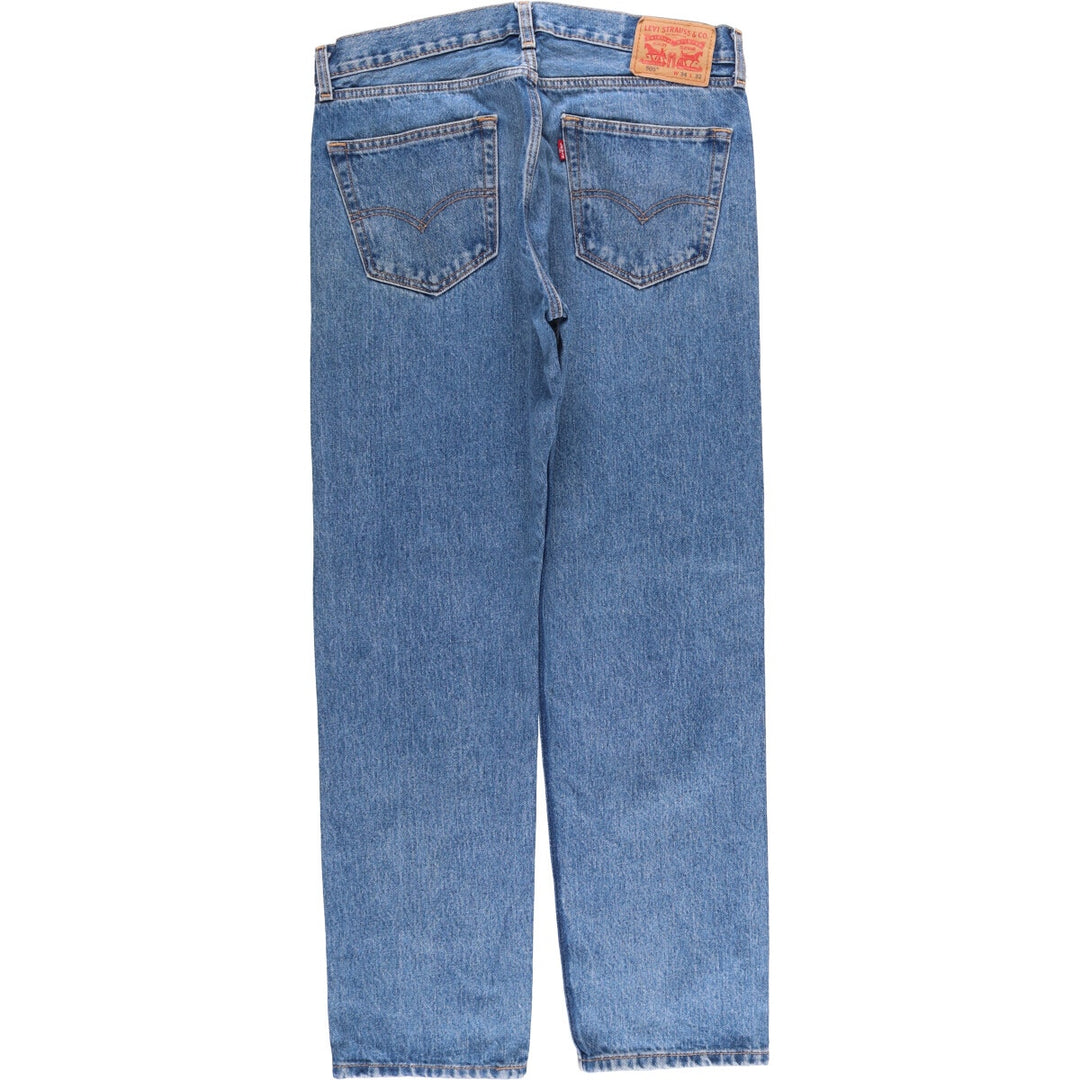 Levi's 505 tapered denim pants for men, equivalent to w35 unclear blue type Vintage Second Hand