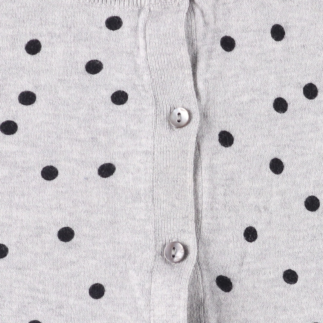 SOLUTION Dot Pattern Peplum Cotton Knit Cardigan, Women's Size Medium cotton gray type Vintage Second Hand