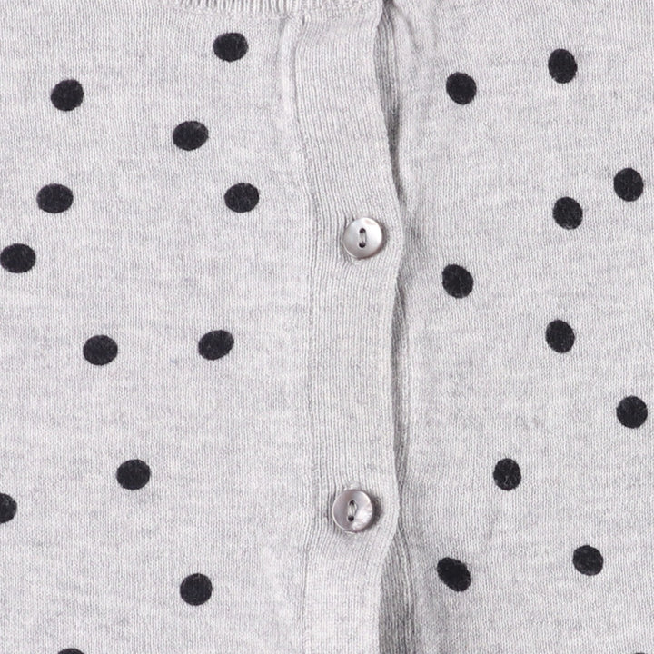 SOLUTION Dot Pattern Peplum Cotton Knit Cardigan, Women's Size Medium cotton gray type Vintage Second Hand