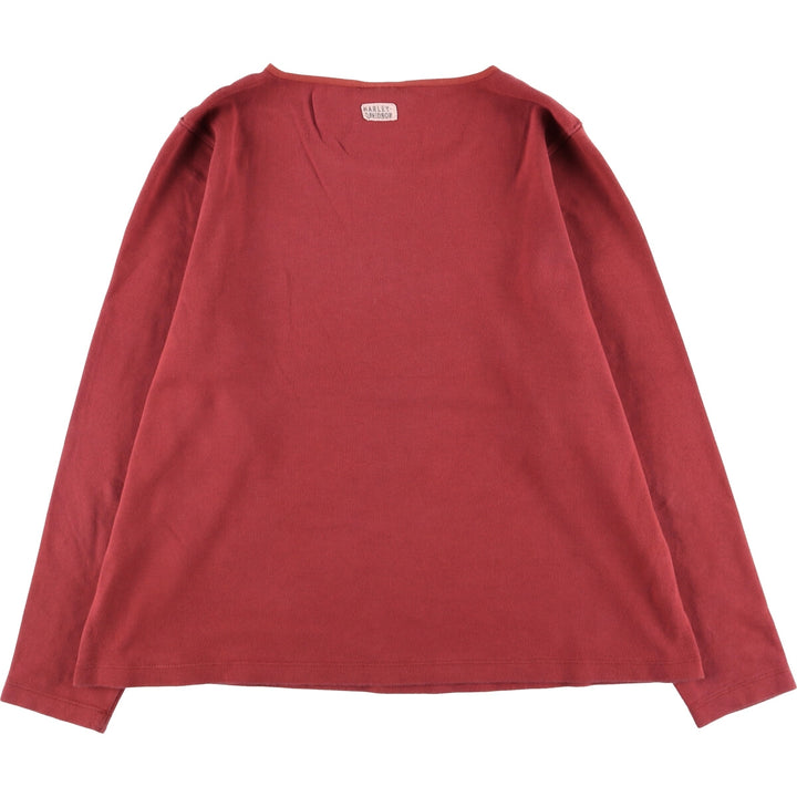 Harley-Davidson Motorcycle Long Sleeve T-Shirt, Made in USA, Women's Size L cotton burgundy type Vintage Second Hand