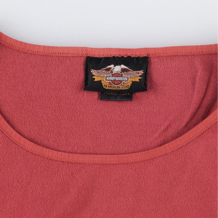Harley-Davidson Motorcycle Long Sleeve T-Shirt, Made in USA, Women's Size L cotton burgundy type Vintage Second Hand