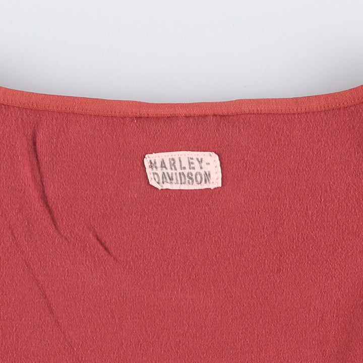 Harley-Davidson Motorcycle Long Sleeve T-Shirt, Made in USA, Women's Size L cotton burgundy type Vintage Second Hand