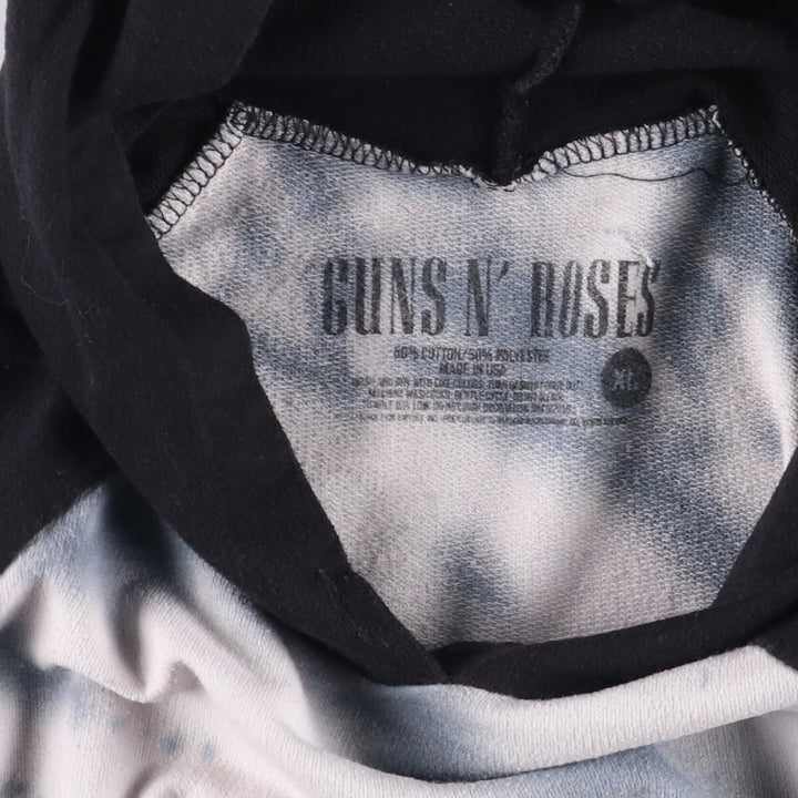 GUNS N' ROSES Tie-Dye Pattern Hooded Long Sleeve T-Shirt, Made in USA, Men's XL cotton black type Vintage Second Hand