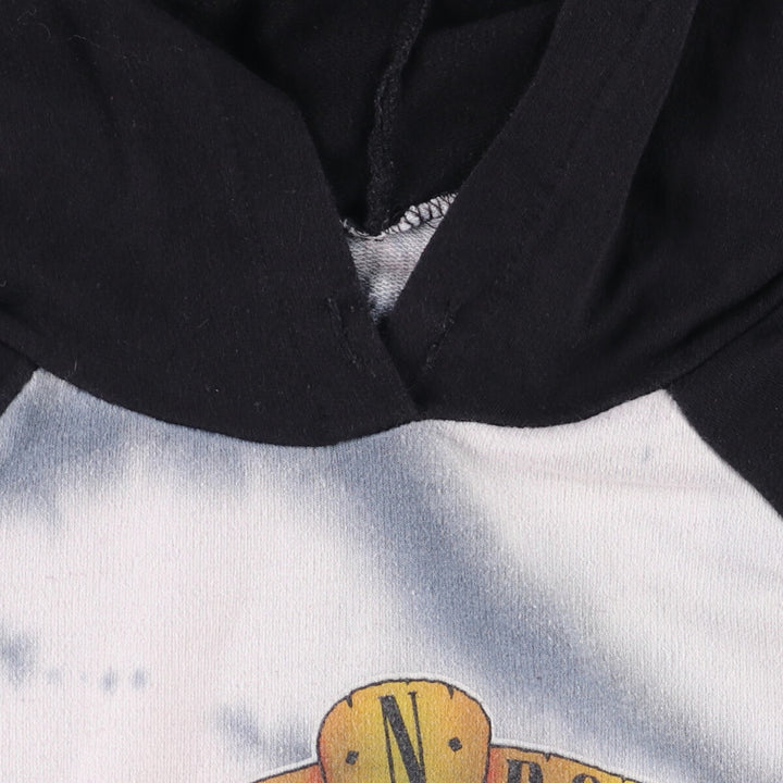 GUNS N' ROSES Tie-Dye Pattern Hooded Long Sleeve T-Shirt, Made in USA, Men's XL cotton black type Vintage Second Hand