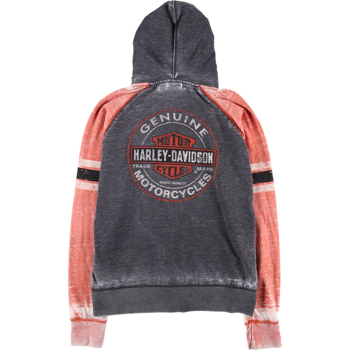 Harley-Davidson Rhinestone Full-Zip Hoodie, Women's, Size L cotton Charcoal Vintage Second Hand