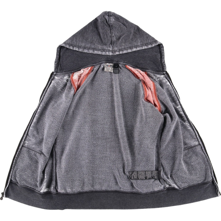 Harley-Davidson Rhinestone Full-Zip Hoodie, Women's, Size L cotton Charcoal Vintage Second Hand