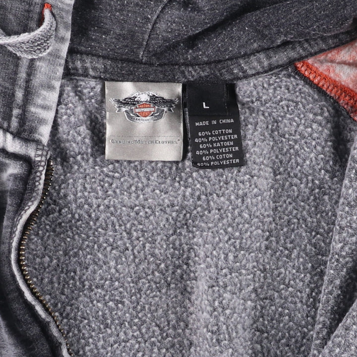 Harley-Davidson Rhinestone Full-Zip Hoodie, Women's, Size L cotton Charcoal Vintage Second Hand