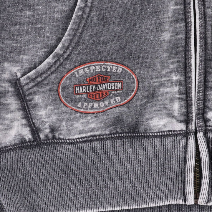 Harley-Davidson Rhinestone Full-Zip Hoodie, Women's, Size L cotton Charcoal Vintage Second Hand
