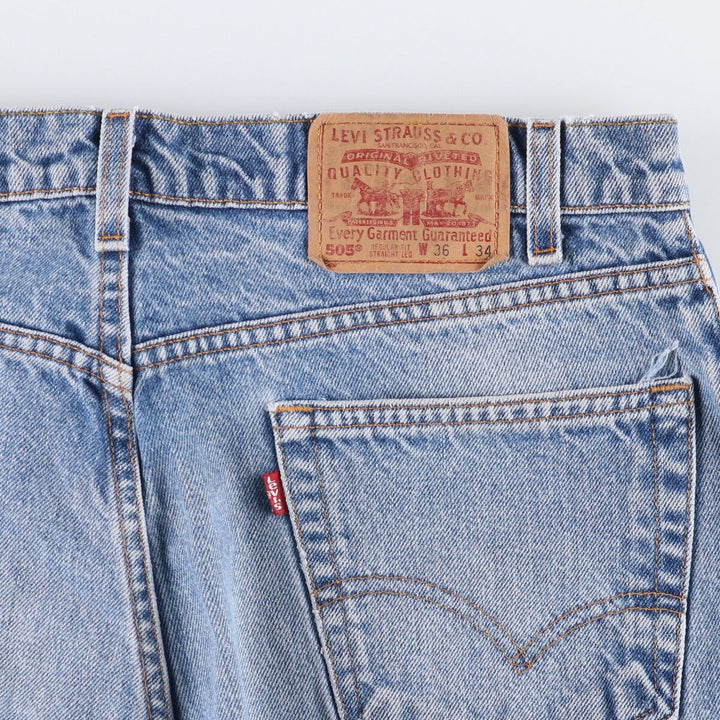 90'S Levi's 505 REGULAR FIT STRAIGHT LEG Tapered Denim Pants Made in USA Men's W36 Vintage cotton blue type Vintage Second Hand