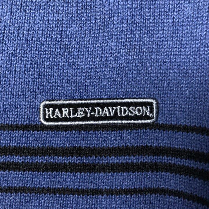 Harley-Davidson Ramie x Cotton Knit Sweater, Women's Size Medium Lamy blue type Vintage Second Hand
