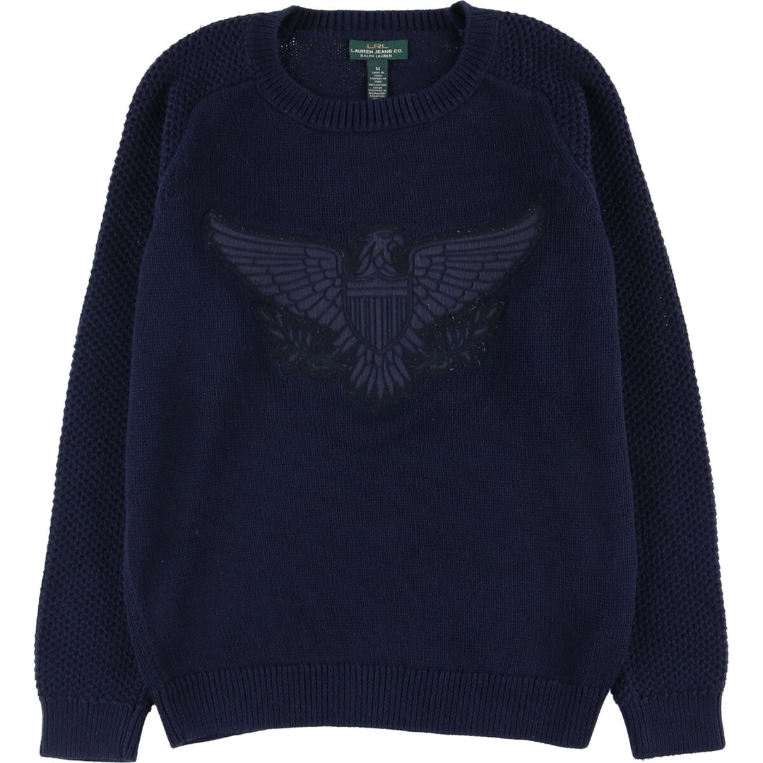 Ralph Lauren Jeans Co. cotton knit sweater, women's size M cotton navy blue type Vintage Second Hand