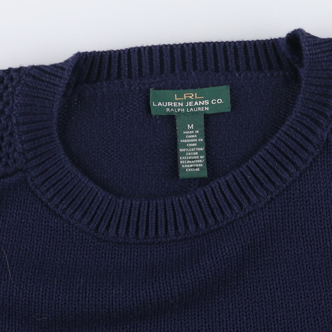 Ralph Lauren Jeans Co. cotton knit sweater, women's size M cotton navy blue type Vintage Second Hand