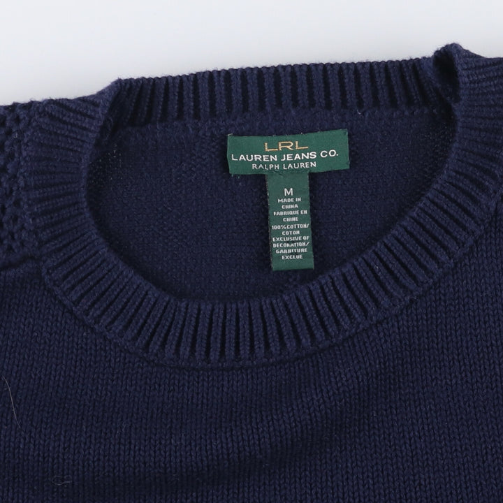 Ralph Lauren Jeans Co. cotton knit sweater, women's size M cotton navy blue type Vintage Second Hand