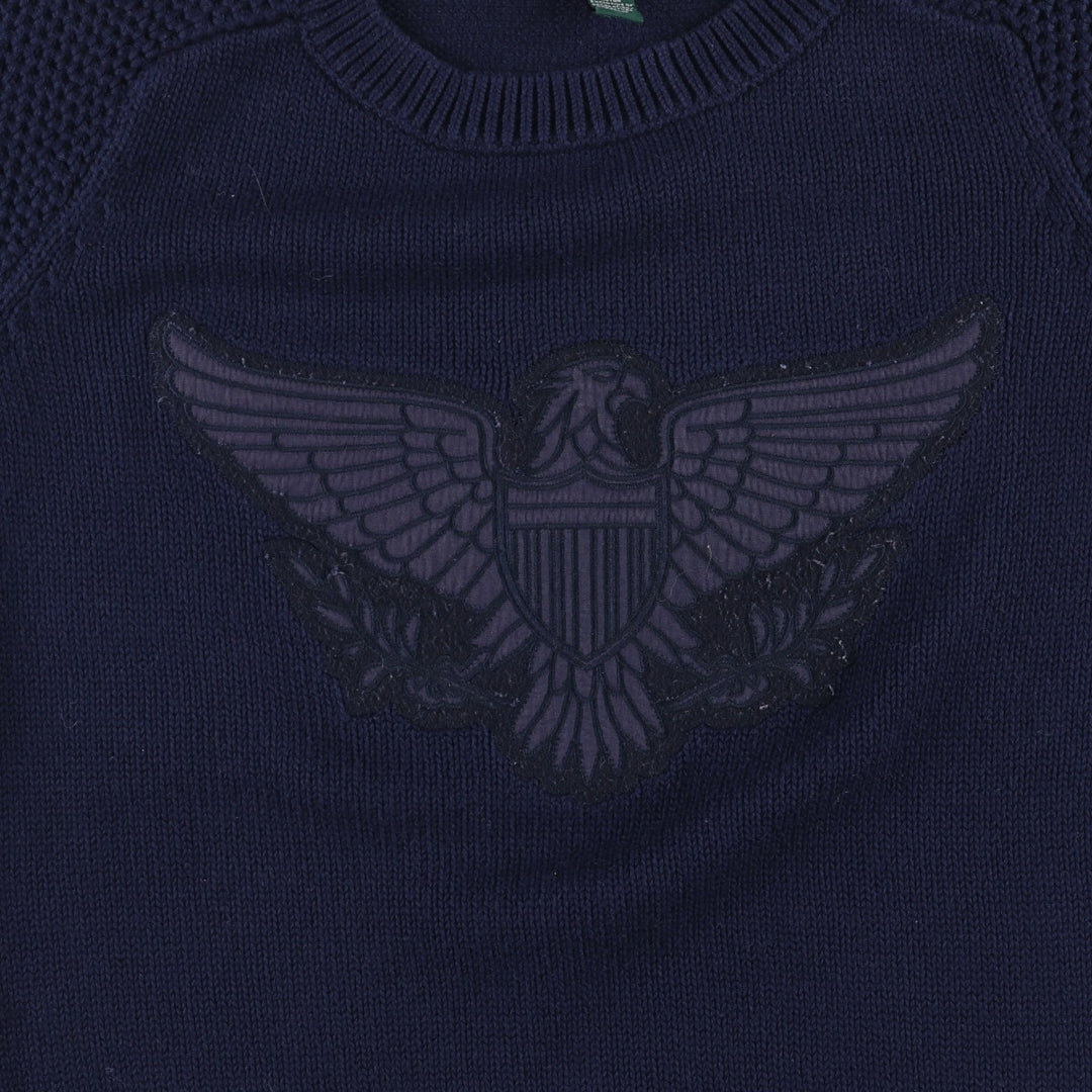 Ralph Lauren Jeans Co. cotton knit sweater, women's size M cotton navy blue type Vintage Second Hand