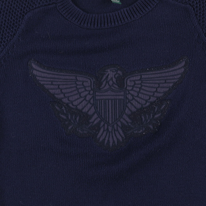 Ralph Lauren Jeans Co. cotton knit sweater, women's size M cotton navy blue type Vintage Second Hand