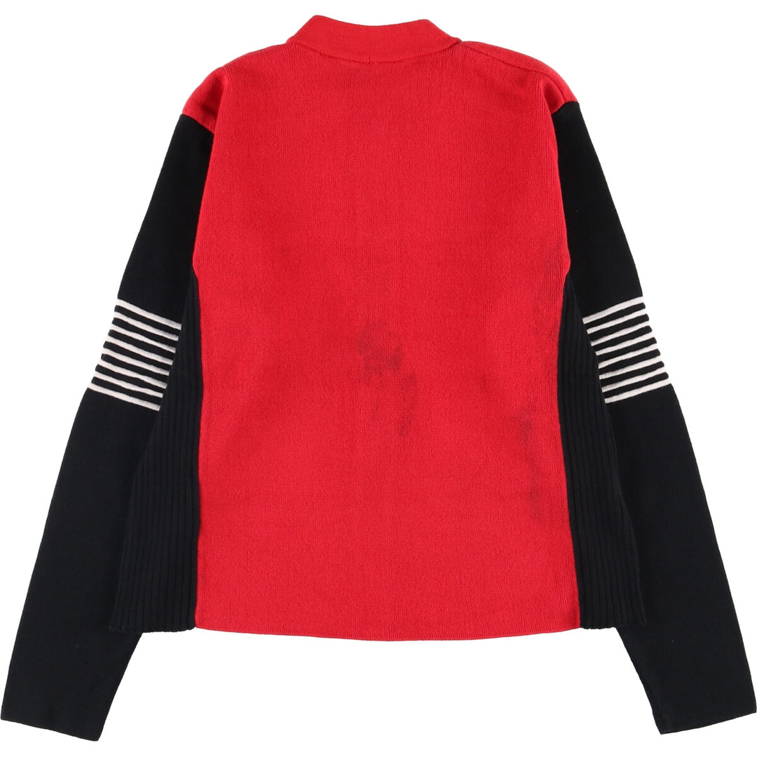 Liz Claiborne LIZ AND CO Full-Zip Knit Sweater, Women's Size Small cotton red type Vintage Second Hand