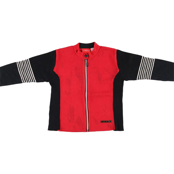 Liz Claiborne LIZ AND CO Full-Zip Knit Sweater, Women's Size Small cotton red type Vintage Second Hand