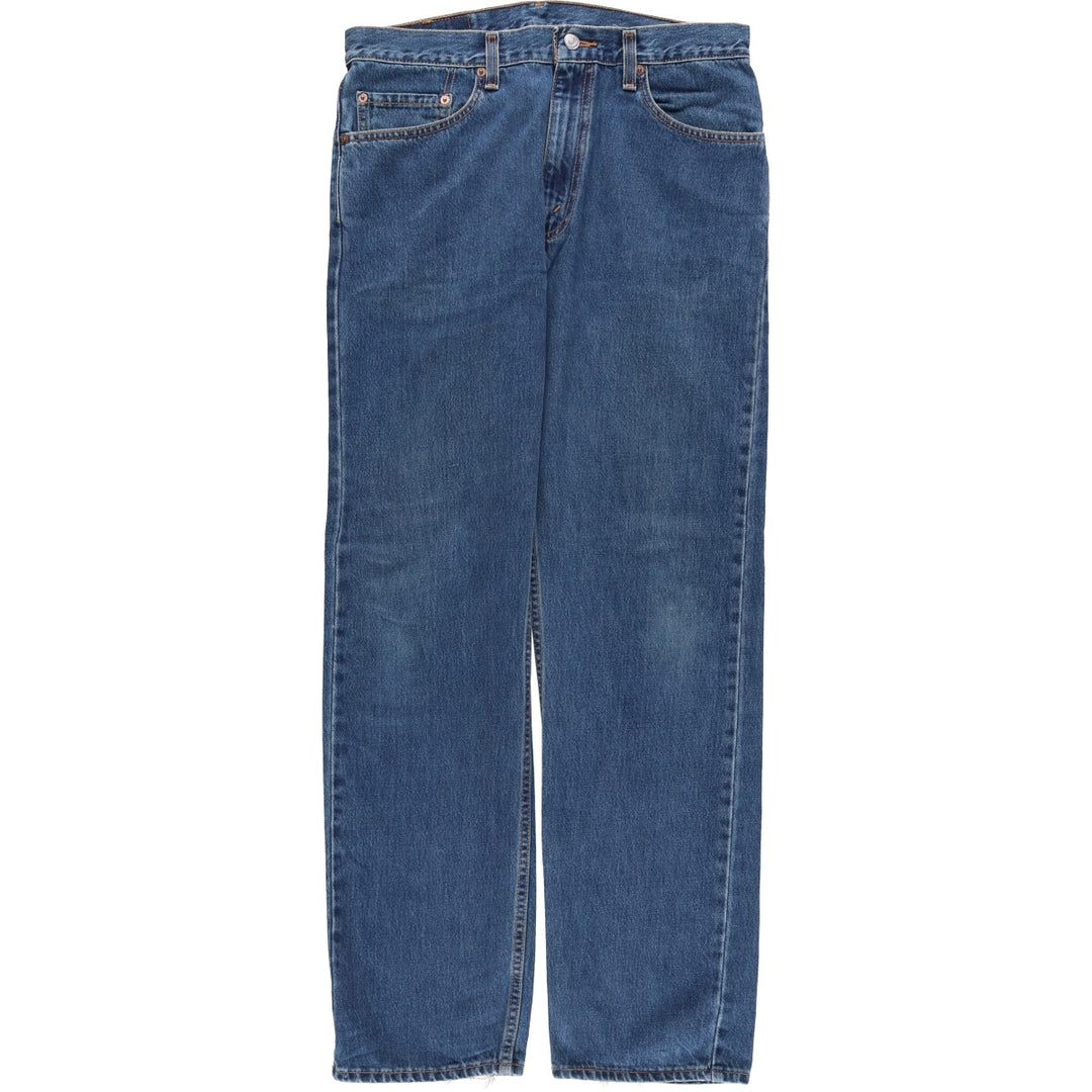 00'S Levi's 505 REGULAR FIT STRAIGHT LEG tapered denim pants made in USA, men's size w34 cotton blue type Vintage Second Hand