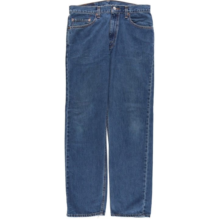 00'S Levi's 505 REGULAR FIT STRAIGHT LEG tapered denim pants made in USA, men's size w34 cotton blue type Vintage Second Hand
