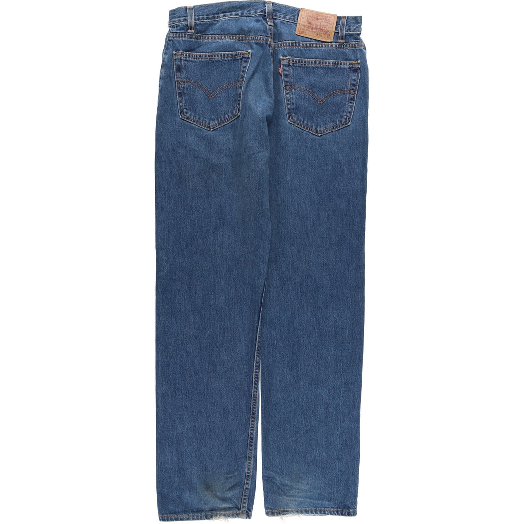 00'S Levi's 505 REGULAR FIT STRAIGHT LEG tapered denim pants made in USA, men's size w34 cotton blue type Vintage Second Hand