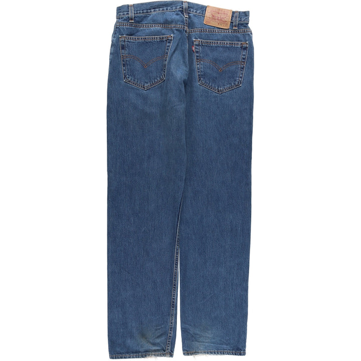 00'S Levi's 505 REGULAR FIT STRAIGHT LEG tapered denim pants made in USA, men's size w34 cotton blue type Vintage Second Hand