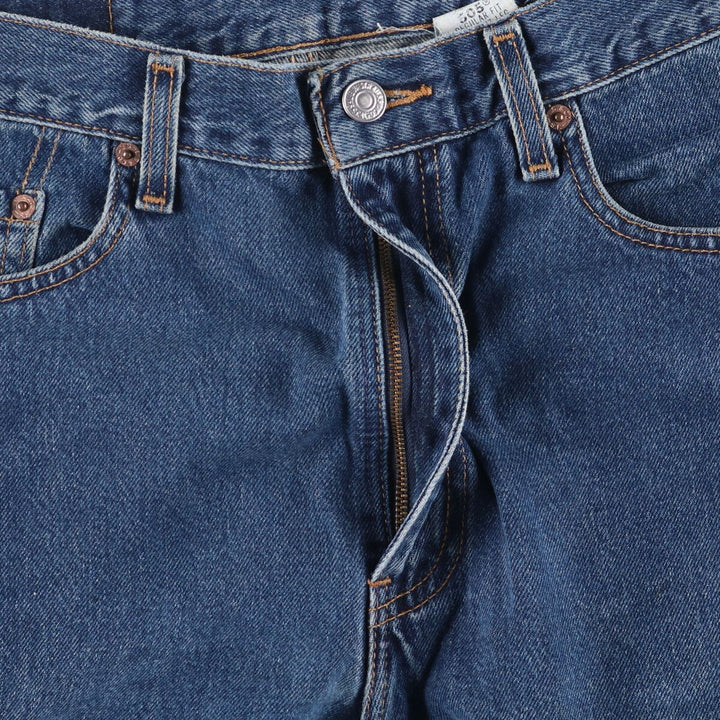 00'S Levi's 505 REGULAR FIT STRAIGHT LEG tapered denim pants made in USA, men's size w34 cotton blue type Vintage Second Hand