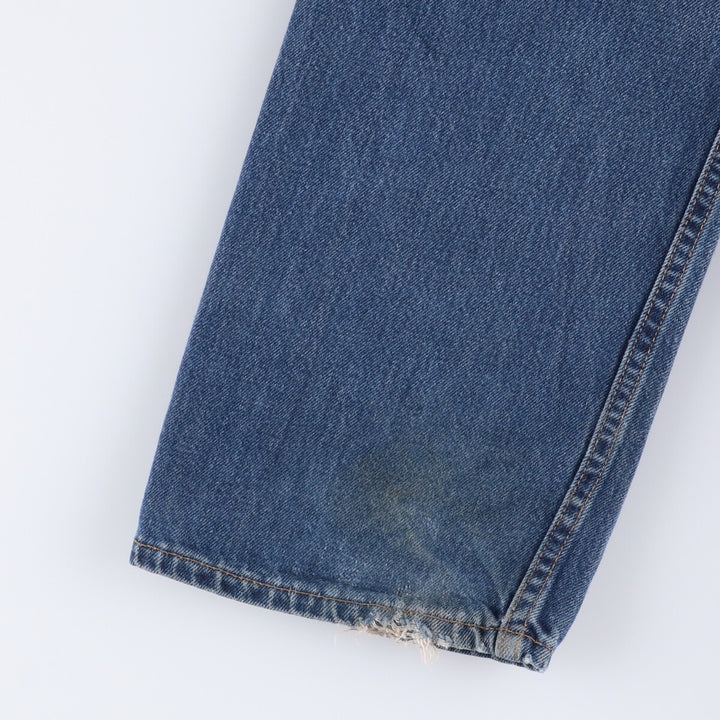 00'S Levi's 505 REGULAR FIT STRAIGHT LEG tapered denim pants made in USA, men's size w34 cotton blue type Vintage Second Hand