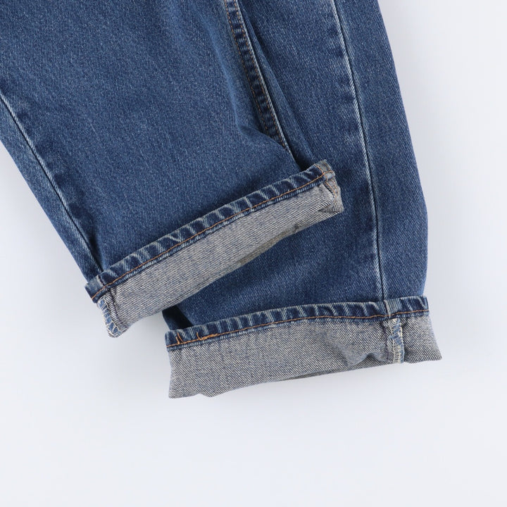 00'S Levi's 505 REGULAR FIT STRAIGHT LEG tapered denim pants made in USA, men's size w34 cotton blue type Vintage Second Hand