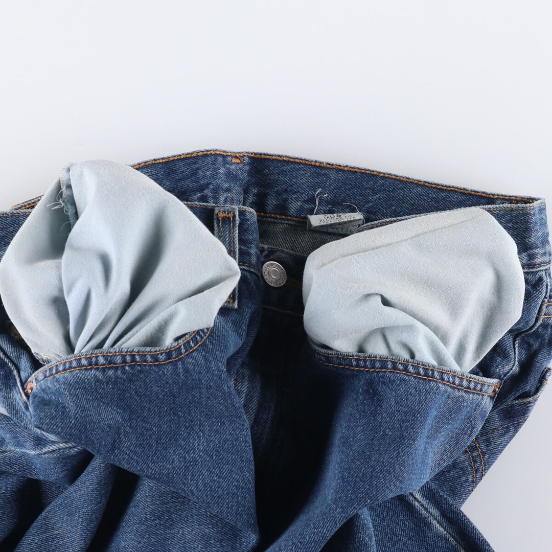 00'S Levi's 505 REGULAR FIT STRAIGHT LEG tapered denim pants made in USA, men's size w34 cotton blue type Vintage Second Hand