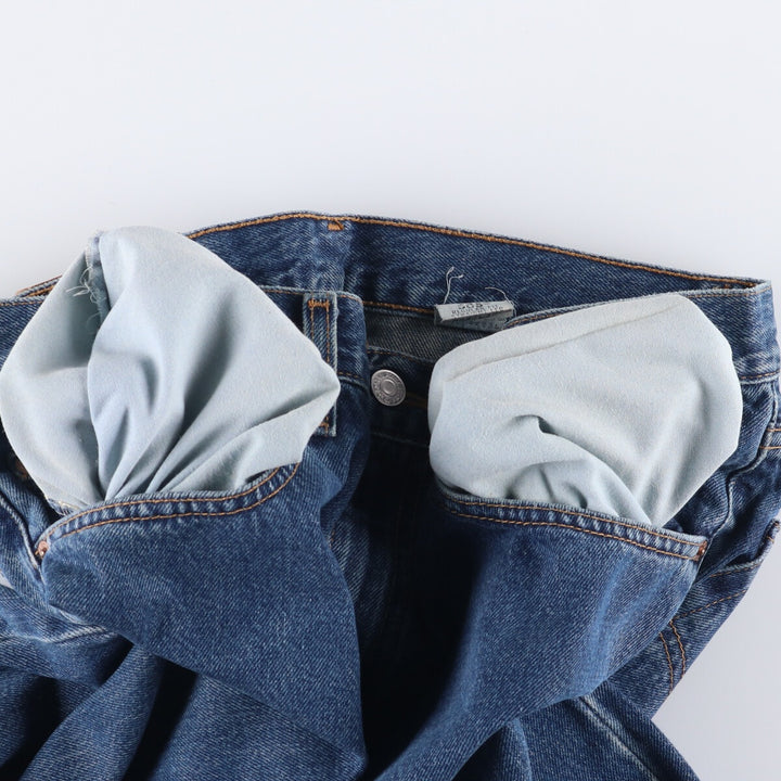 00'S Levi's 505 REGULAR FIT STRAIGHT LEG tapered denim pants made in USA, men's size w34 cotton blue type Vintage Second Hand