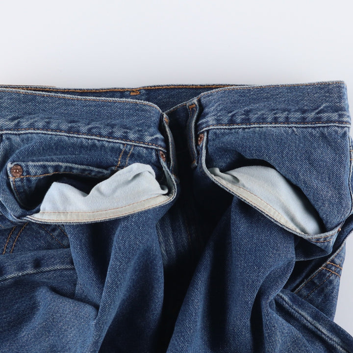 00'S Levi's 505 REGULAR FIT STRAIGHT LEG tapered denim pants made in USA, men's size w34 cotton blue type Vintage Second Hand