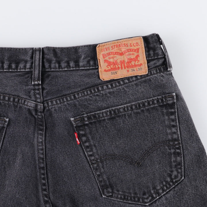 Levi's 505 Black Denim Tapered Denim Pants for Men, W34 equivalent cotton black type Vintage Second Hand