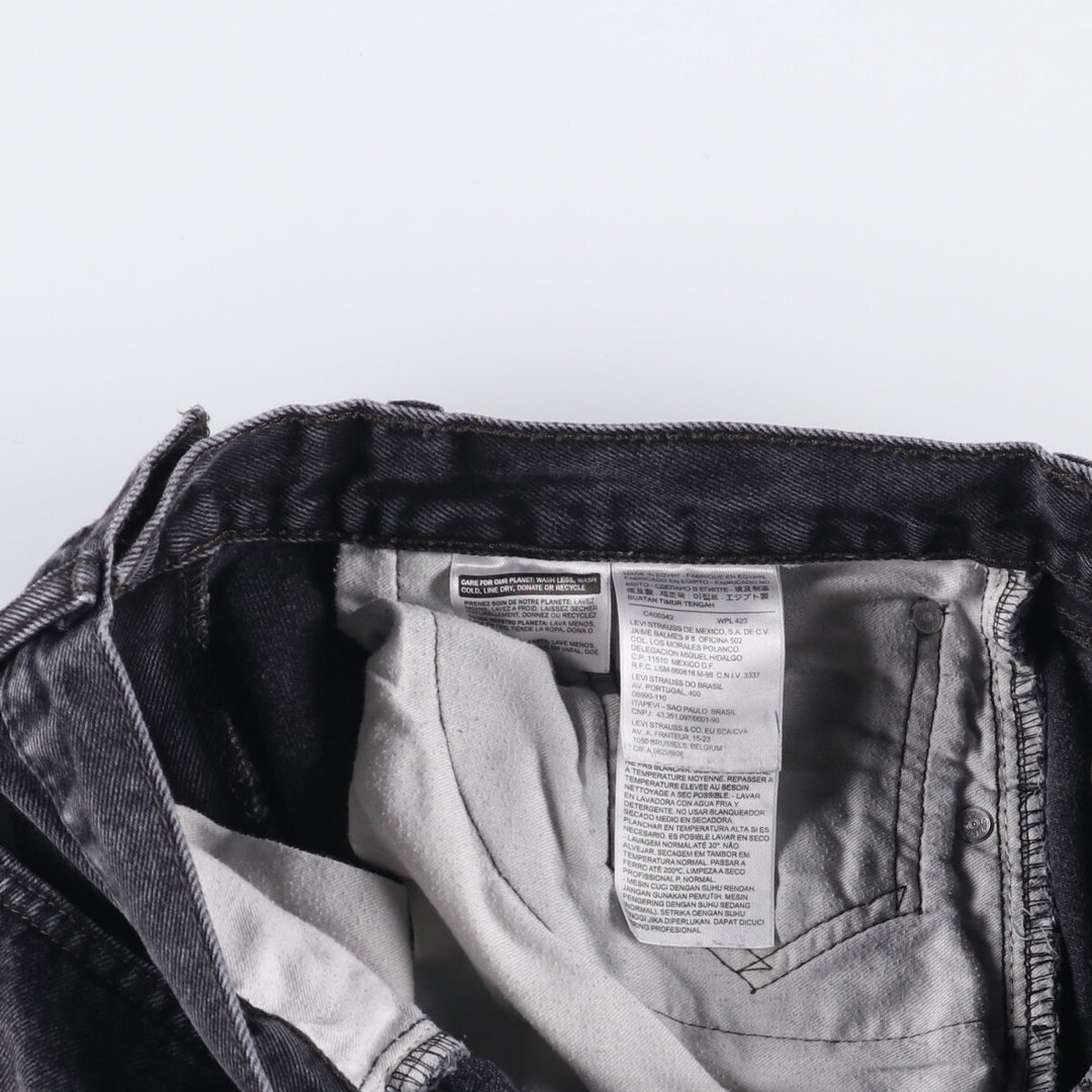 Levi's 505 Black Denim Tapered Denim Pants for Men, W34 equivalent cotton black type Vintage Second Hand