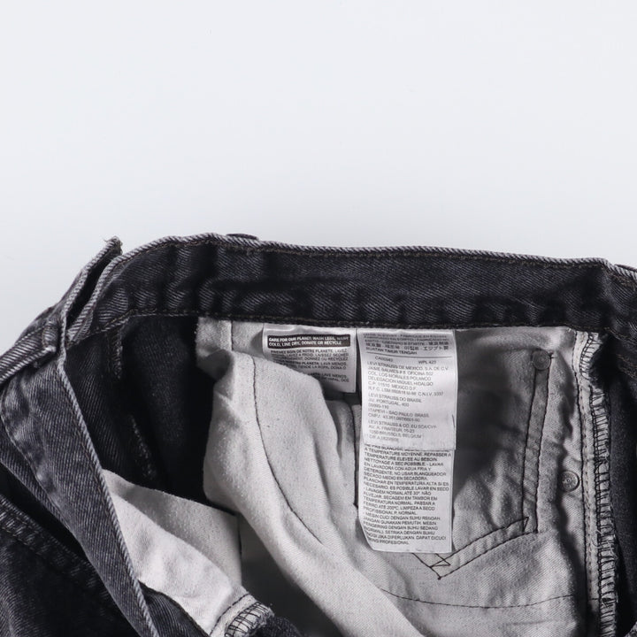 Levi's 505 Black Denim Tapered Denim Pants for Men, W34 equivalent cotton black type Vintage Second Hand
