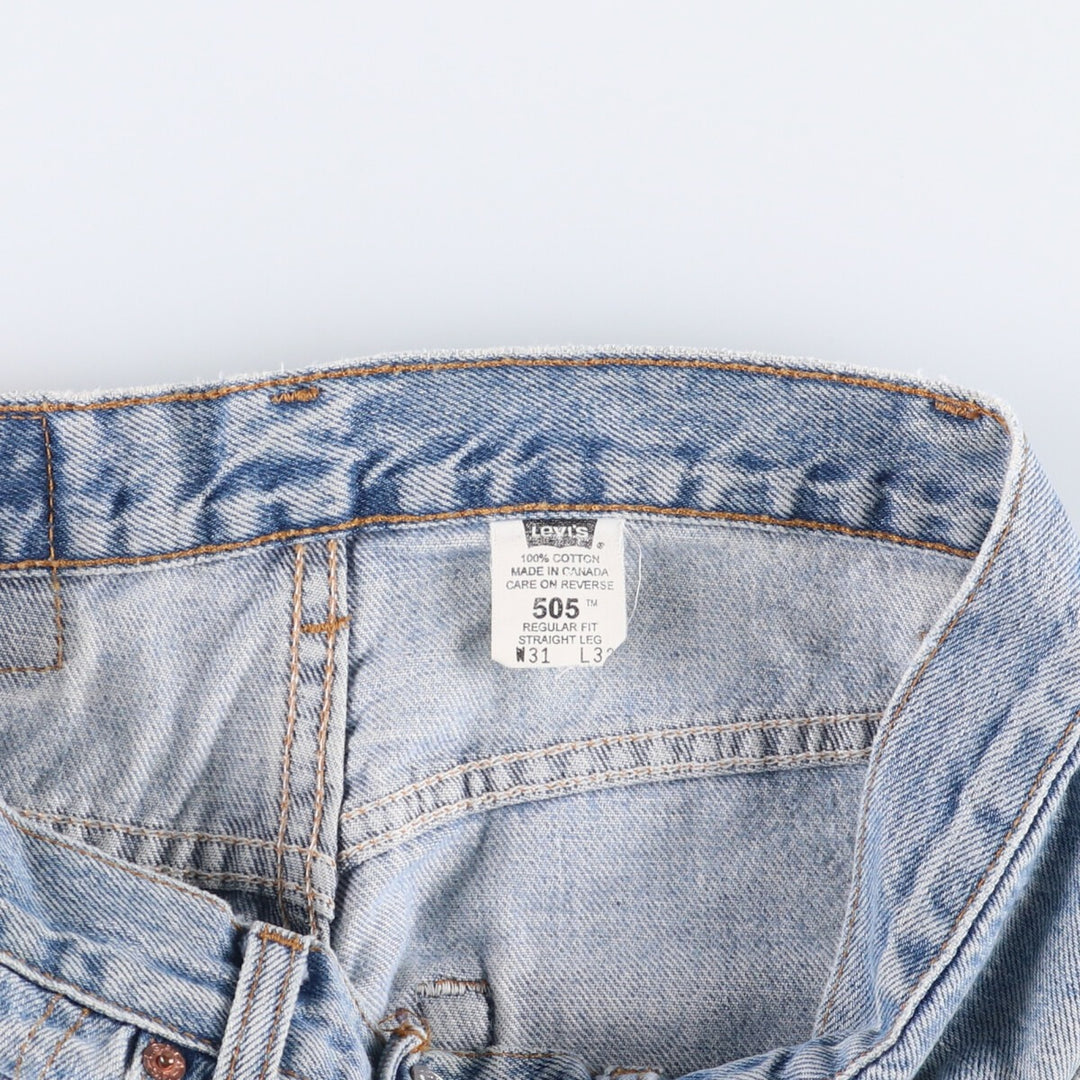 2000'S Levi's 505 Regular Fit Straight Leg Tapered Denim Pants, Made in Canada, Men's Size W32 cotton blue type Vintage Second Hand
