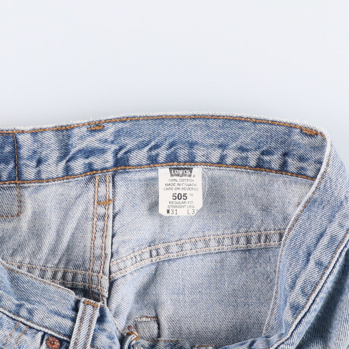 2000'S Levi's 505 Regular Fit Straight Leg Tapered Denim Pants, Made in Canada, Men's Size W32 cotton blue type Vintage Second Hand