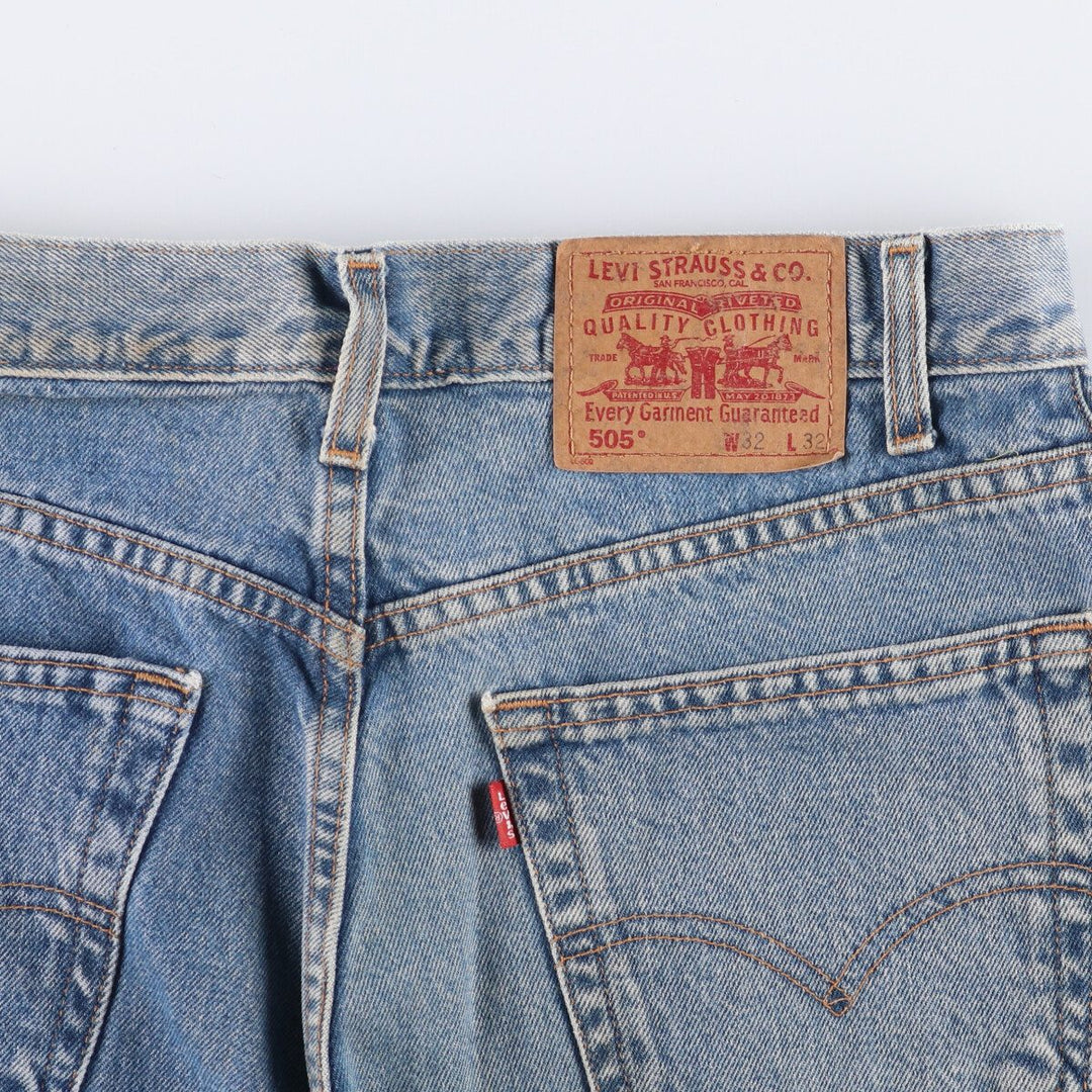 00'S Levi's 505 REGULAR FIT STRAIGHT LEG tapered denim pants for men, size w32 cotton blue type Vintage Second Hand