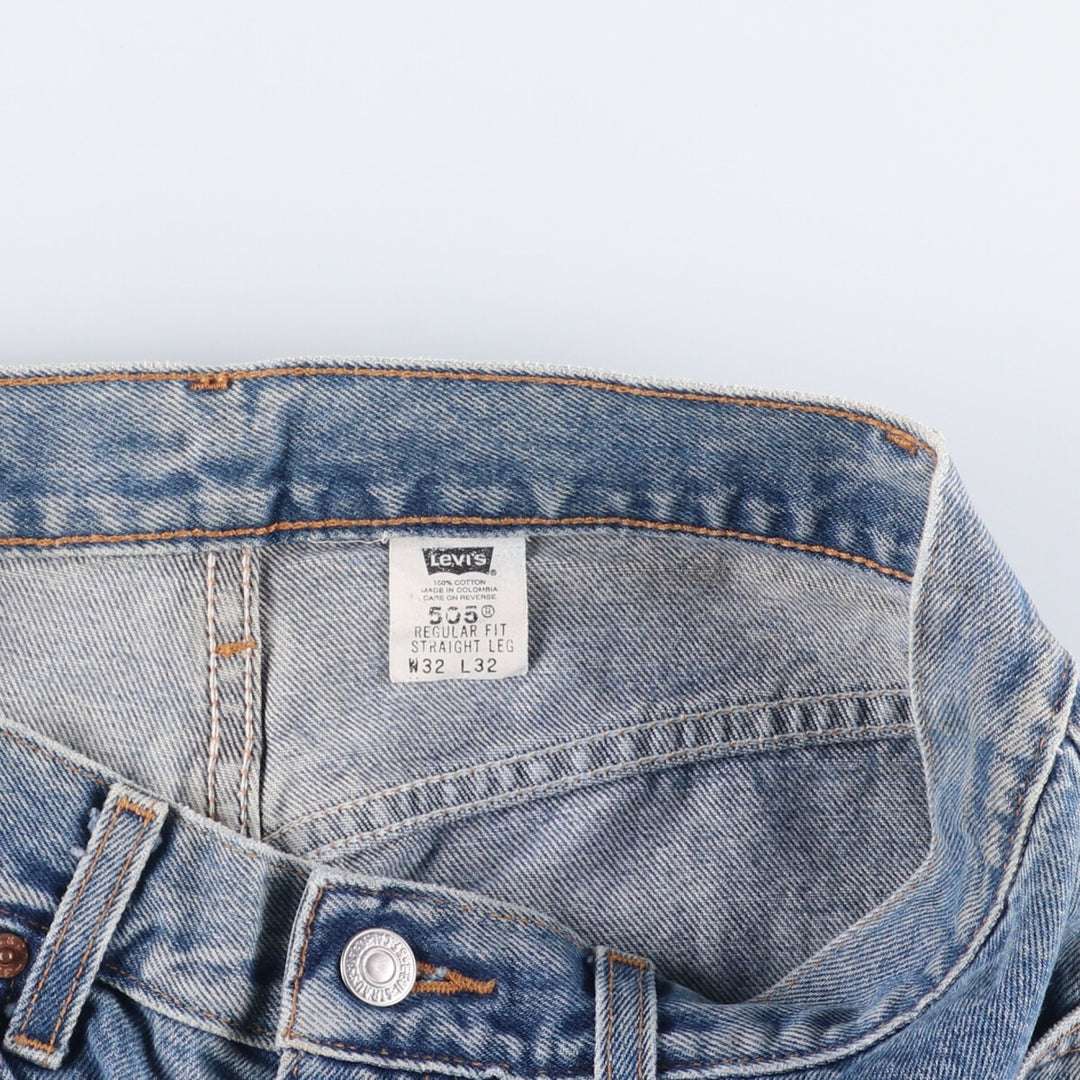 00'S Levi's 505 REGULAR FIT STRAIGHT LEG tapered denim pants for men, size w32 cotton blue type Vintage Second Hand