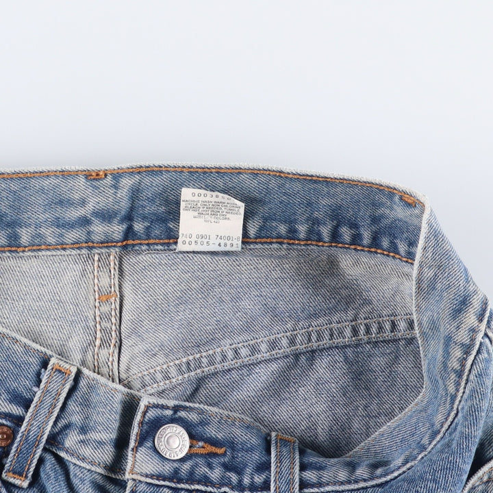 00'S Levi's 505 REGULAR FIT STRAIGHT LEG tapered denim pants for men, size w32 cotton blue type Vintage Second Hand