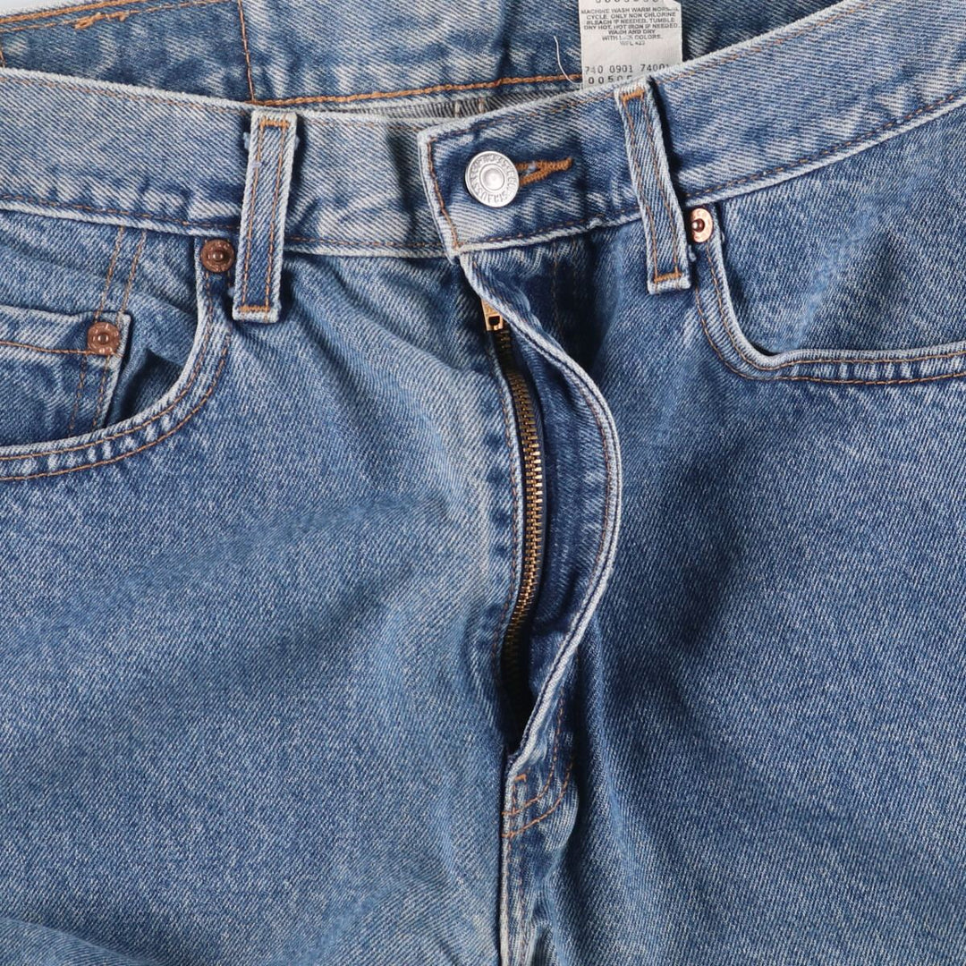 00'S Levi's 505 REGULAR FIT STRAIGHT LEG tapered denim pants for men, size w32 cotton blue type Vintage Second Hand
