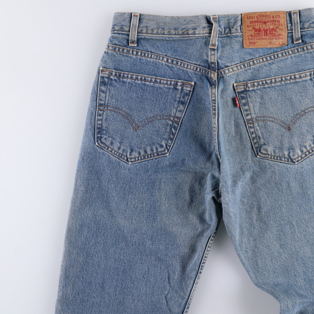 00'S Levi's 505 REGULAR FIT STRAIGHT LEG tapered denim pants for men, size w32 cotton blue type Vintage Second Hand